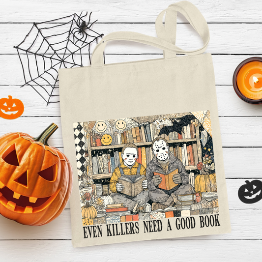 Even Killers Read Tote Bag