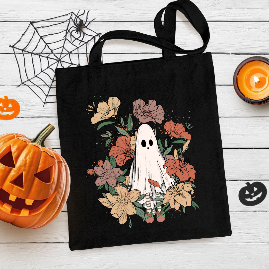 Ghost Bouquet Tote Bag - StoryBoundBox
